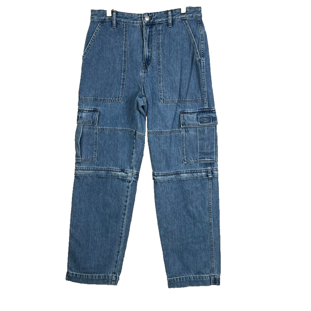 Madewell Jeans Womens 28 Baggy Straight Cargo Zip-Off Convertible Medium Wash